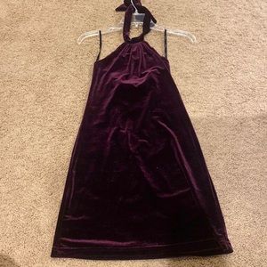 burgundy velvet dress